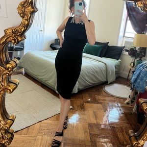 Carven French Designer Knit Midi Dress